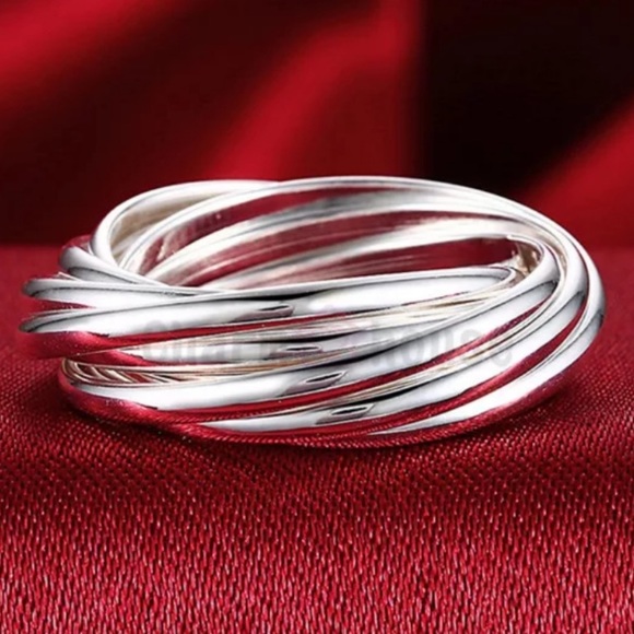 Sterling Silver Bangle Bracelet Set With Matching Ring - Picture 3 of 4